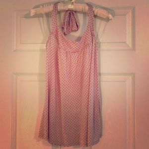 Pink polka dot halter top